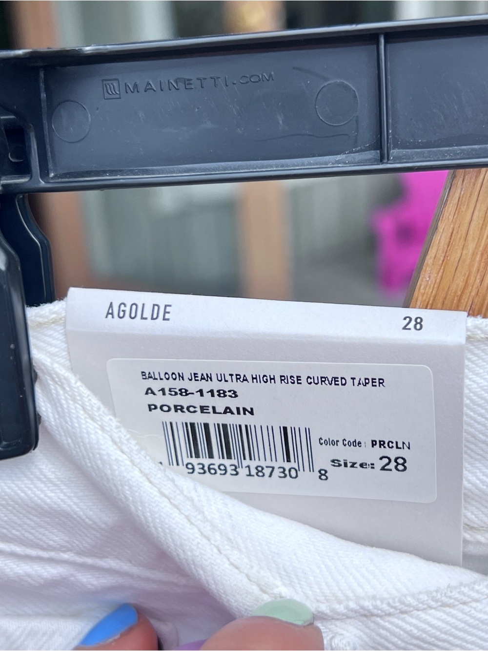 NWT AGOLDE Balloon Jean Ultra High Rise Curved Taper 28 Porcelain - Picture 4 of 8
